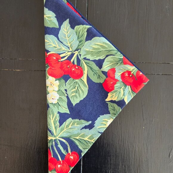 Now Designs Blue Floral Cherry Cotton Table Napkins Set of 6 - Picture 6 of 6